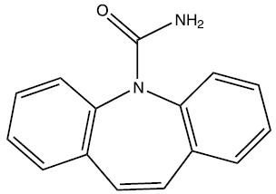 Structure chimique de la Carbamazépine